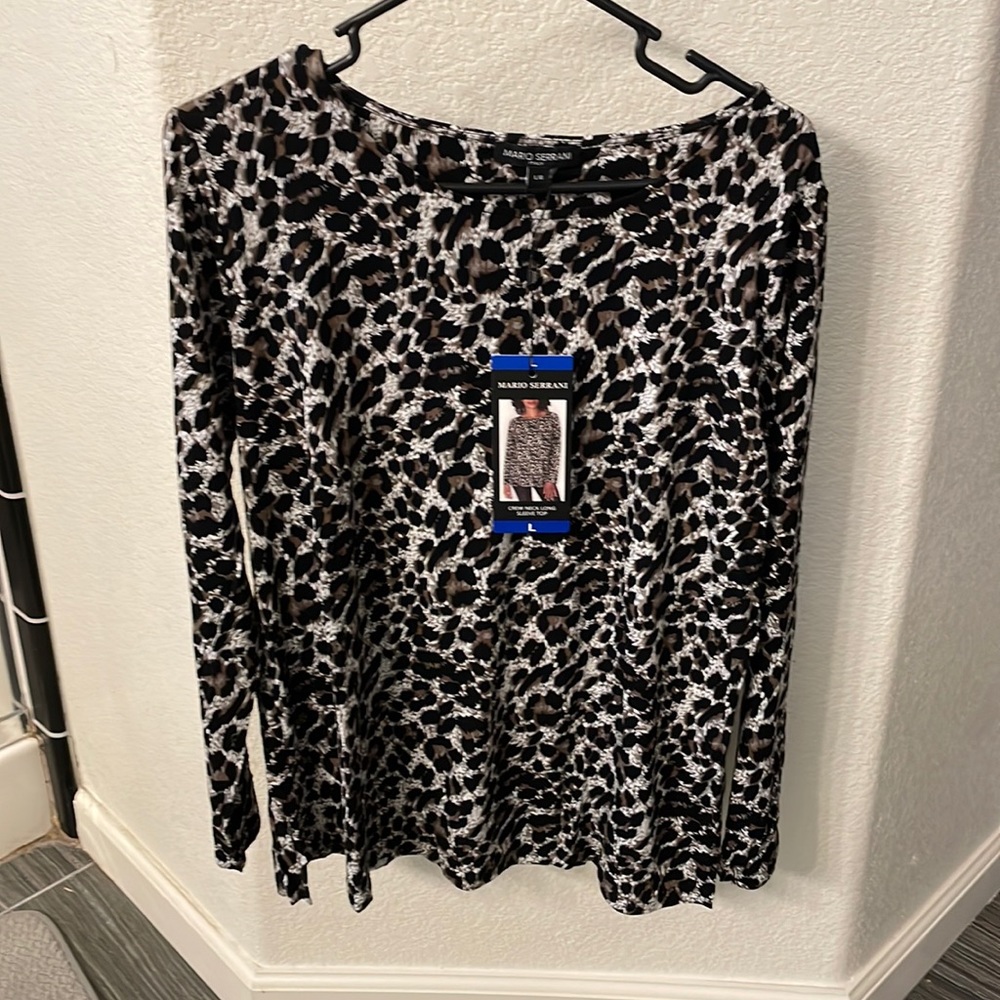 NWT Mario Serrani tunic top, leopard print